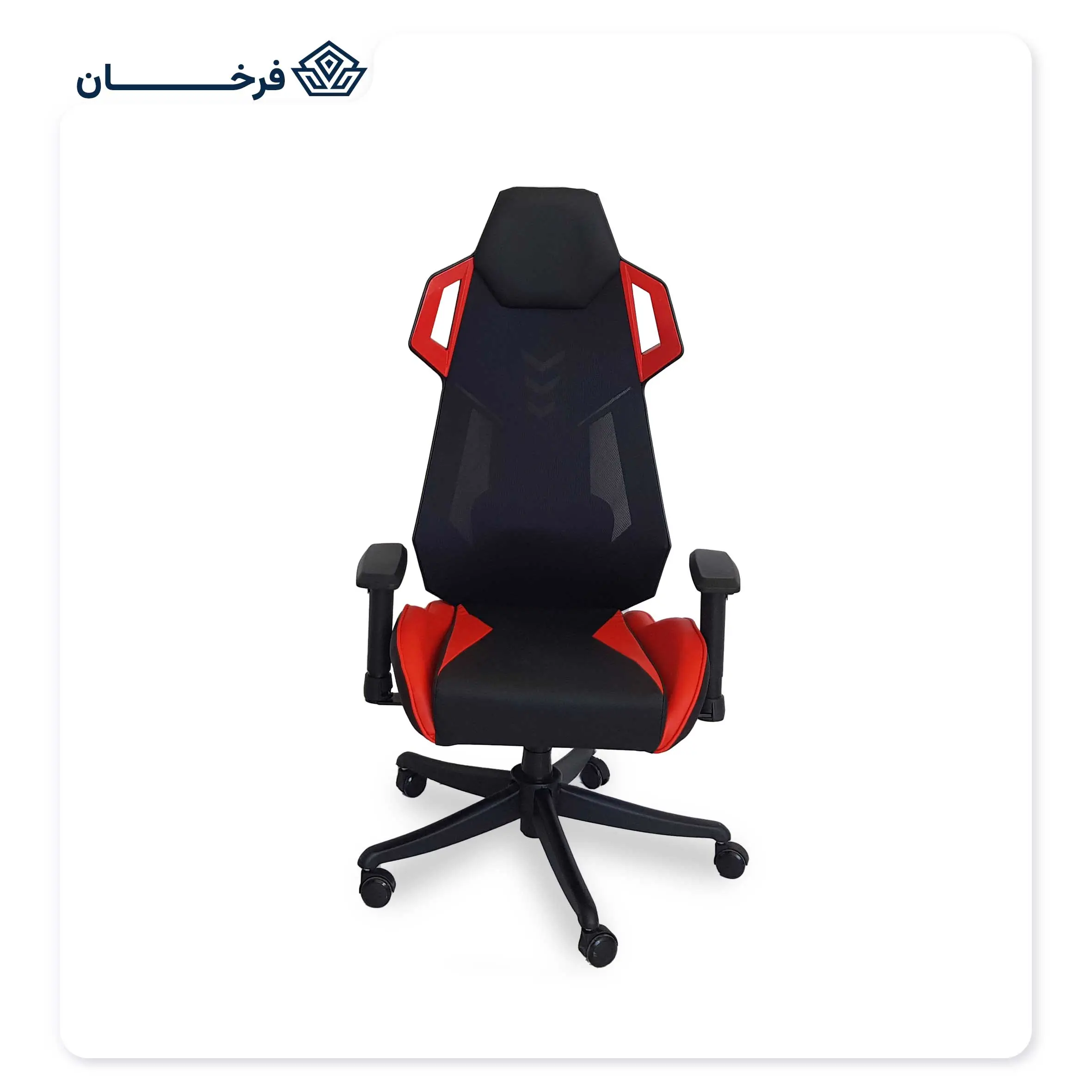 صندلی گیمینگ بامو چرم مشکی و قرمز مکانیزم دو دسته spider - GC4