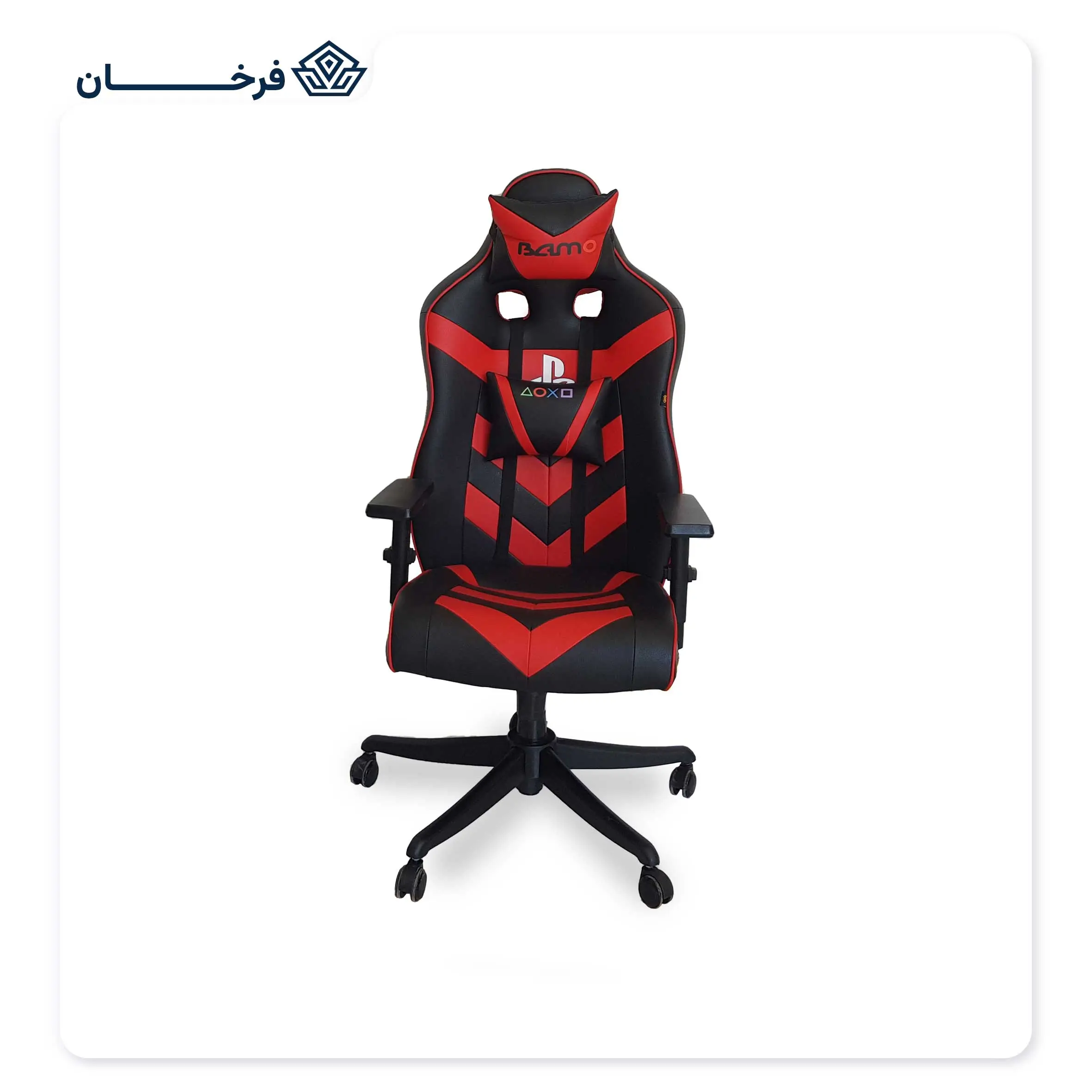 صندلی گیمینگ چرم مشکی و قرمز مکانیزم دو دسته 2024 - Eagle - GC4