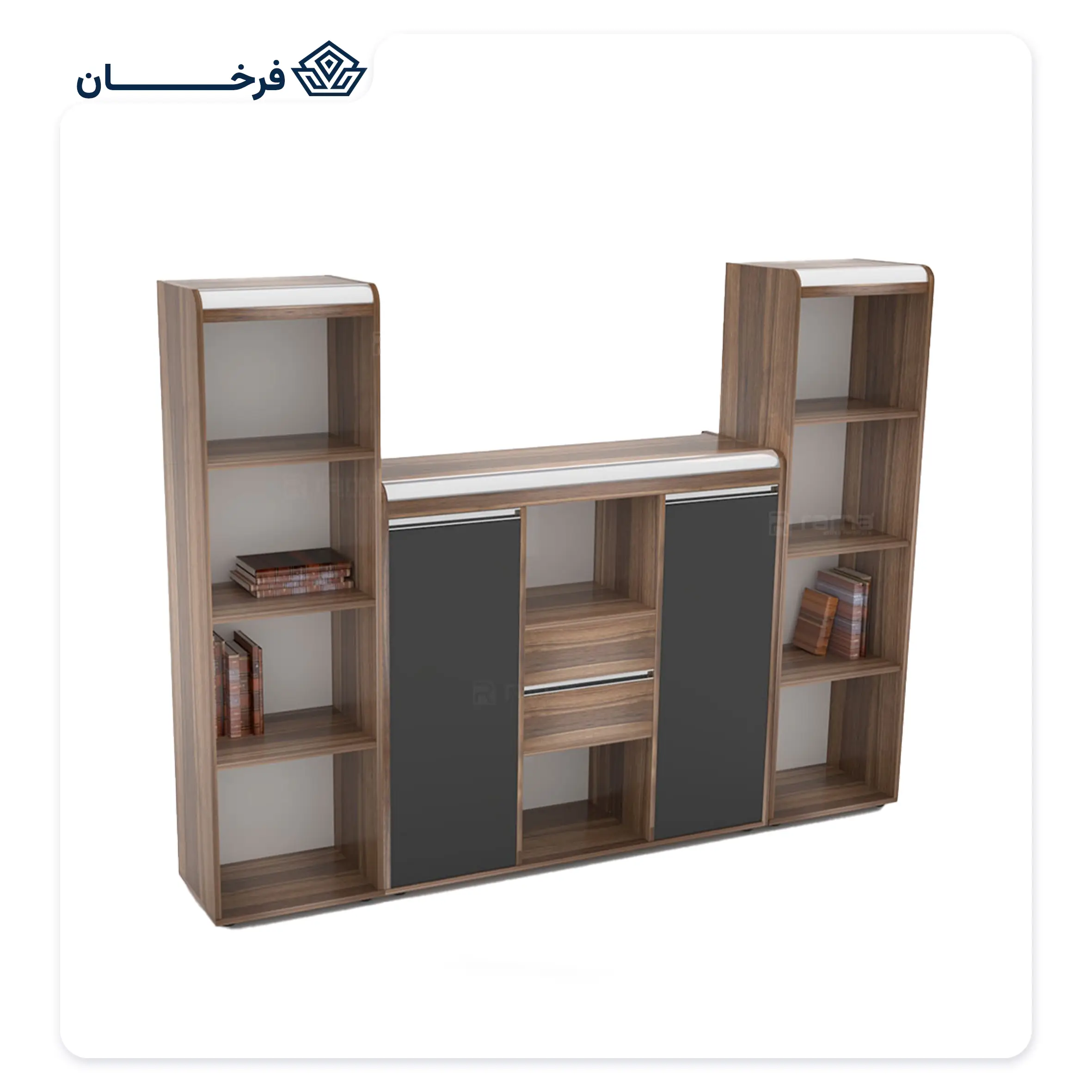 Ergot101 Three-Piece-office-book-cases-1 کتابخانه مدیریت سه تکه مدل ارگوت 101